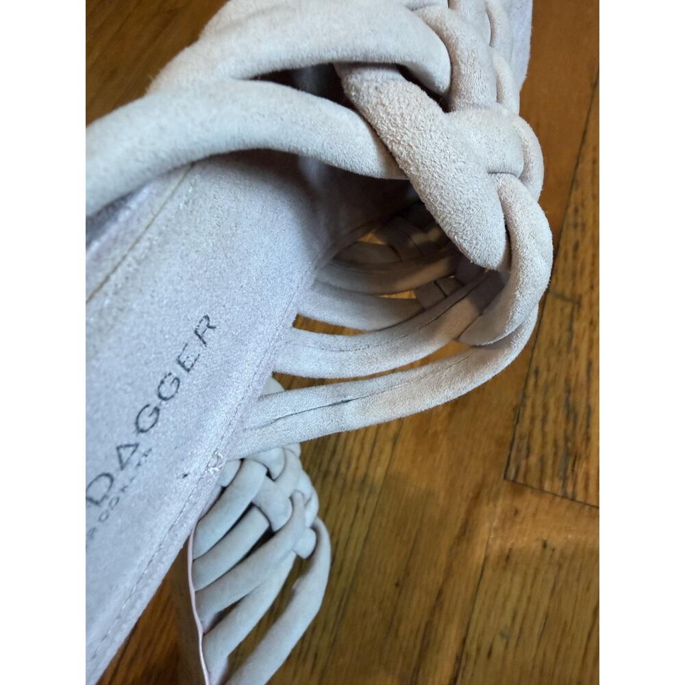 Kelsi Dagger Brooklyn Shoes Sandals Womens Size 6.5 Beige Suede Woven Block Heel - Picture 6 of 9